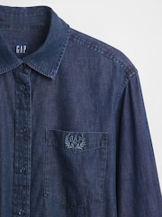 Gap Dark Wash UltraSoft Denim Big Shirt - Image 4 of 4