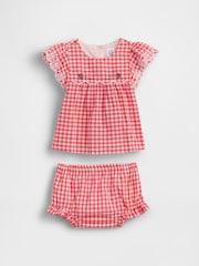 Gap Red Eyelet Gingham Outfit Set (0-24mths) - Image 1 of 3