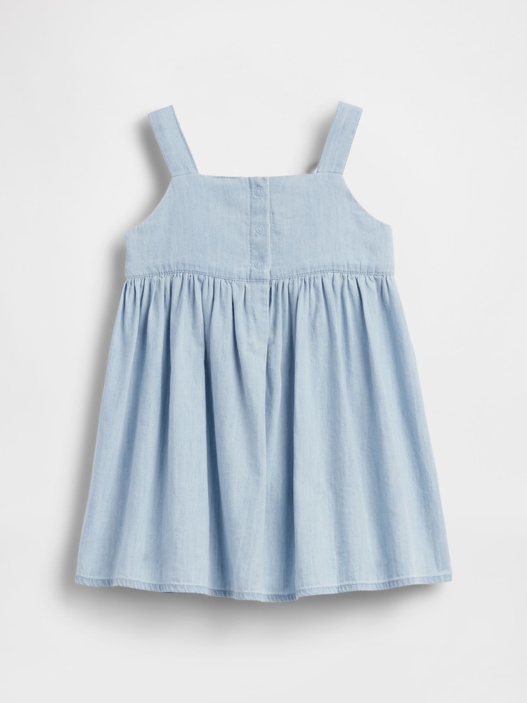 Gap Denim Bow Dress (6mths-5yrs) - Imaginea 3 din 3