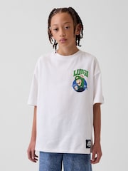 Gap White Luigi Super Mario Relaxed Graphic T-Shirt (4-13yrs) - Image 1 of 4