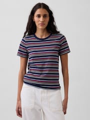 Gap Navy stripe Cotton VintageSoft T-Shirt - Image 1 of 1
