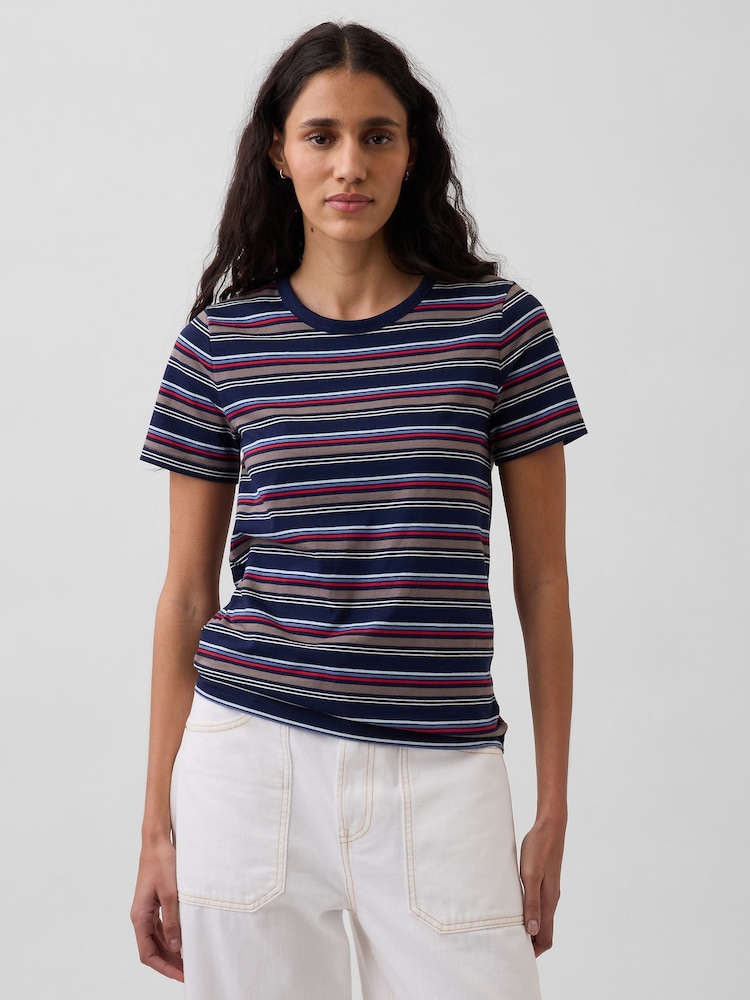 Gap Navy stripe Cotton VintageSoft T-Shirt - Image 1 of 1