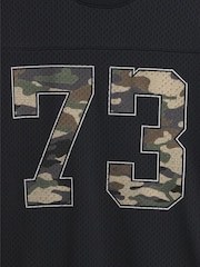 Negru - Gap Mesh Oversized Graphic Jersey T-Shirt (4-13yrs) - Imaginea 5 din 5