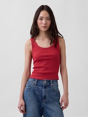 Gap Red Rib Scoop Vest - Image 1 of 3