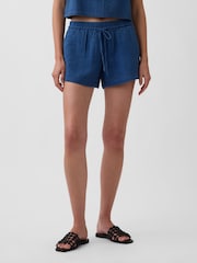 Gap Blue Cotton Gauze Denim Easy Shorts - Image 1 of 4