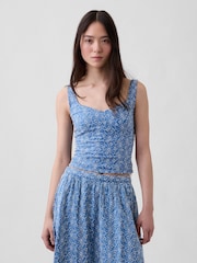 Gap Eyelet Crop Bustier Top - Imaginea 1 din 6