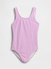 Gap Pink Gingham Cross-Back One-Piece Swimsuit (4-13yrs) - Image 1 of 3