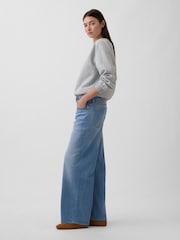 Gap Light Wash Mid Rise Wide-Leg Jeans - Image 4 of 6