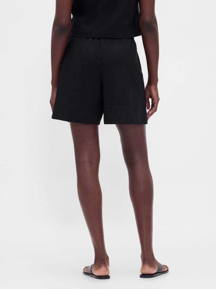 Gap Black Linen-Blend Easy Shorts - Image 2 of 5