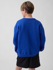 Bleu - Gap Relaxed Graphic Sweatshirt (4-13yrs) - Image 2 de 5