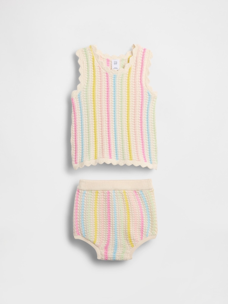 Gap Multi Stripe Crochet Set (0-24mths) - Image 1 of 3
