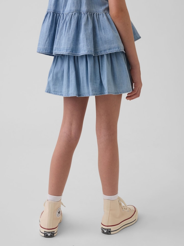 Gap Denim Tiered Skort (4-13yrs) - Imaginea 2 din 5