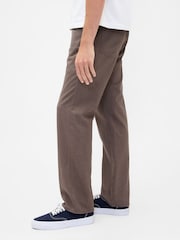 Gap Brown Linen-Cotton Relaxed Straight Trousers - Image 3 of 5