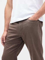 Gap Brown Linen-Cotton Relaxed Straight Trousers - Image 4 of 5