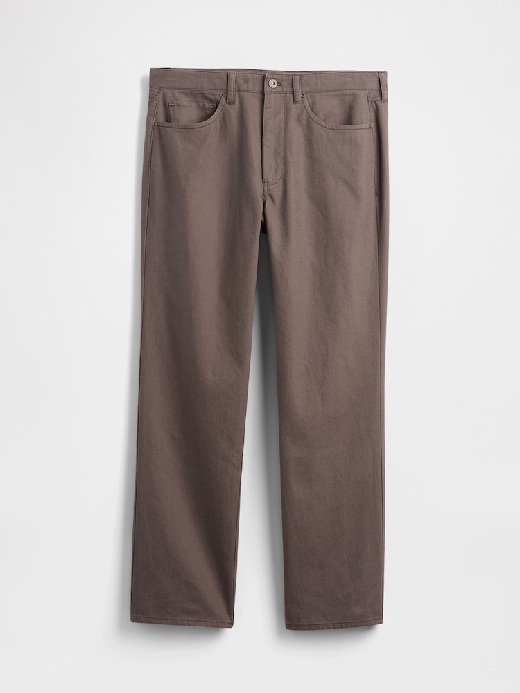 Gap Brown Linen-Cotton Relaxed Straight Trousers - Image 5 of 5