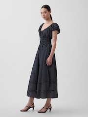 Gap Black Voile Polka Dot Smocked Waist Maxi Dress - Image 3 of 4
