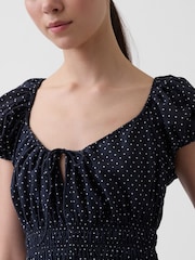 Gap Black Voile Polka Dot Smocked Waist Maxi Dress - Image 4 of 4
