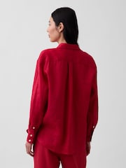 Gap Red Linen Oversized Shirt - Image 2 of 4