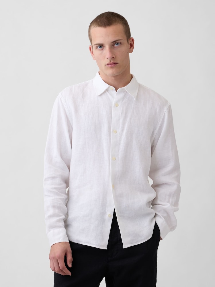 Blanc - Gap Linen Relaxed Shirt - Image 1 de 4