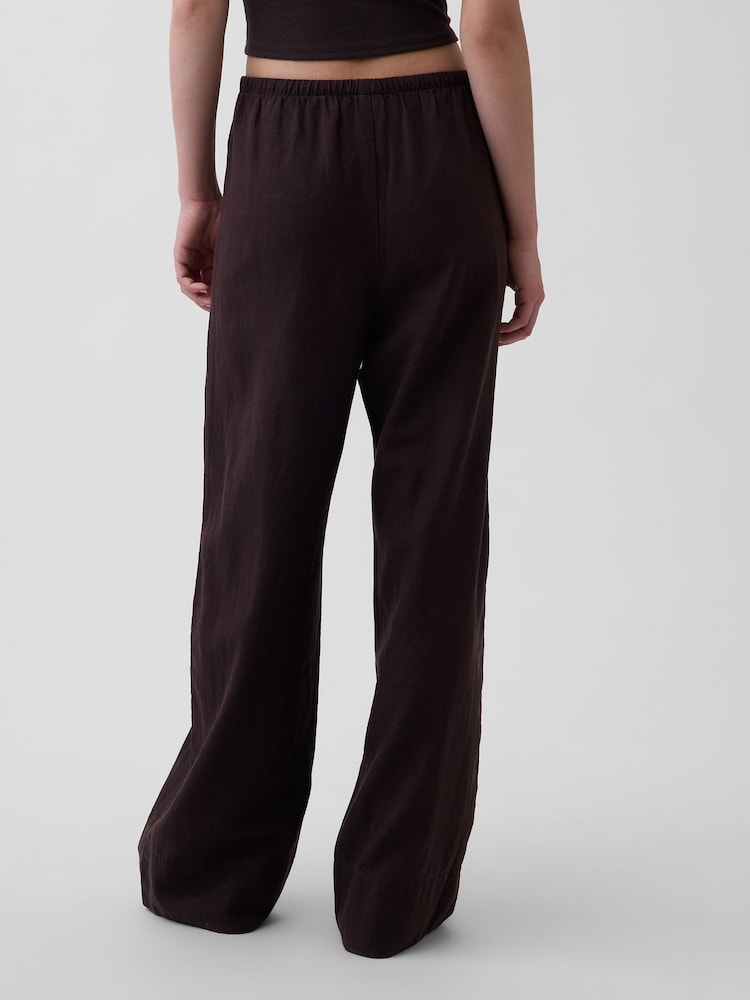 Maro - Gap Linen-Blend Relaxed Wide-Leg Trousers - Imaginea 2 din 4