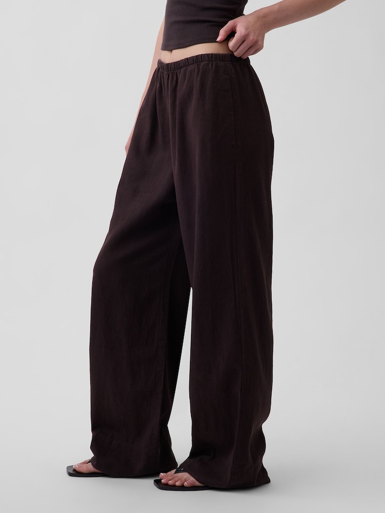 Maro - Gap Linen-Blend Relaxed Wide-Leg Trousers - Imaginea 4 din 4