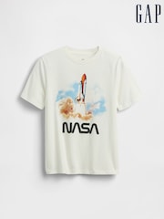 NASA blanc - Gap T-shirt graphique à manches courtes (4-13 ans) - Image 4 de 4