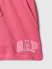 Roz - Pantaloni scurți cu croi lejer și logo elastic Gap (4-13yrs) - Imaginea 3 din 3