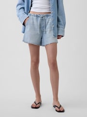 Gap Light Wash UltraSoft Low Slung Easy Denim Shorts - Image 1 of 4