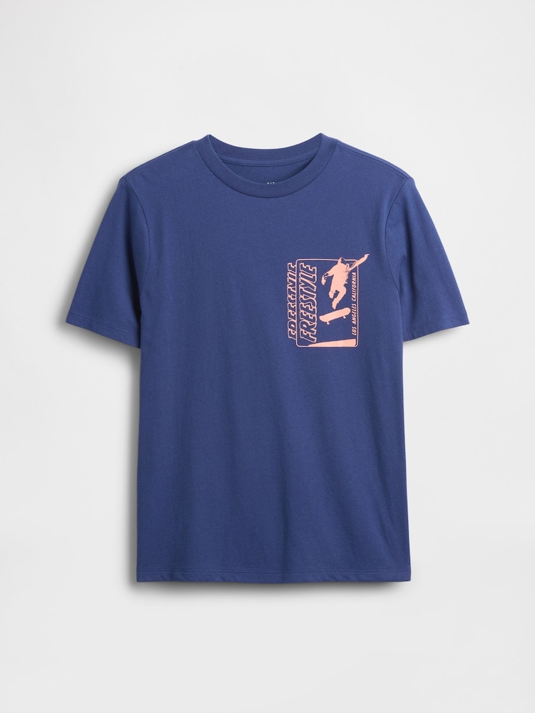 Gap Blue Graphic T-Shirt (4-13yrs) - Image 1 of 3 Gap Blue Graphic T-Shirt (4-13yrs) - Image 1 of 3