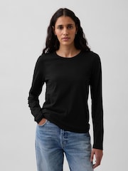 Gap Black Cotton VintageSoft Long Sleeve T-Shirt - Image 1 of 1