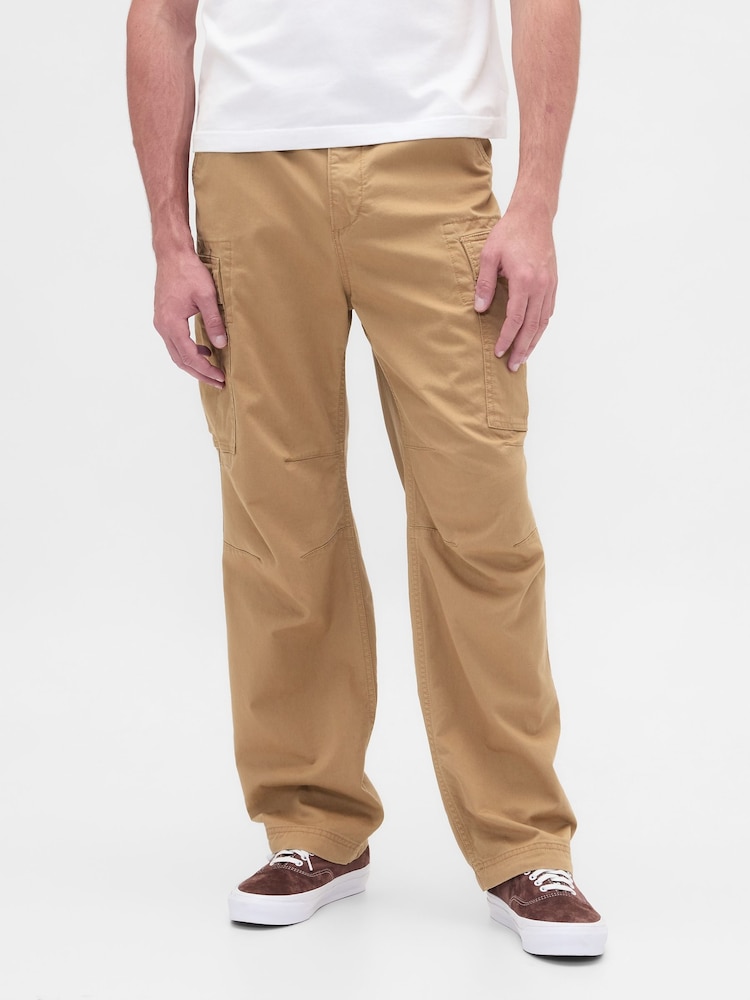 Gap Beige Relaxed Cargo Trousers - Image 1 of 6 Gap Beige Relaxed Cargo Trousers - Image 1 of 6