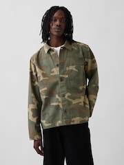 Gap Canvas Denim Camo Utility Shirt - Imaginea 1 din 4