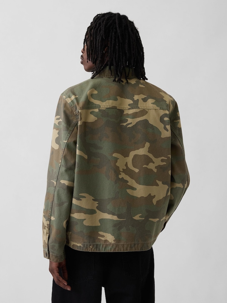 Gap Canvas Denim Camo Utility Shirt - Imaginea 2 din 4