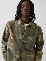 Gap Canvas Denim Camo Utility Shirt - Imaginea 4 din 4