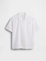 Gap White Linen-Cotton Relaxed Holiday Shirt (4-13yrs) - Image 3 of 4
