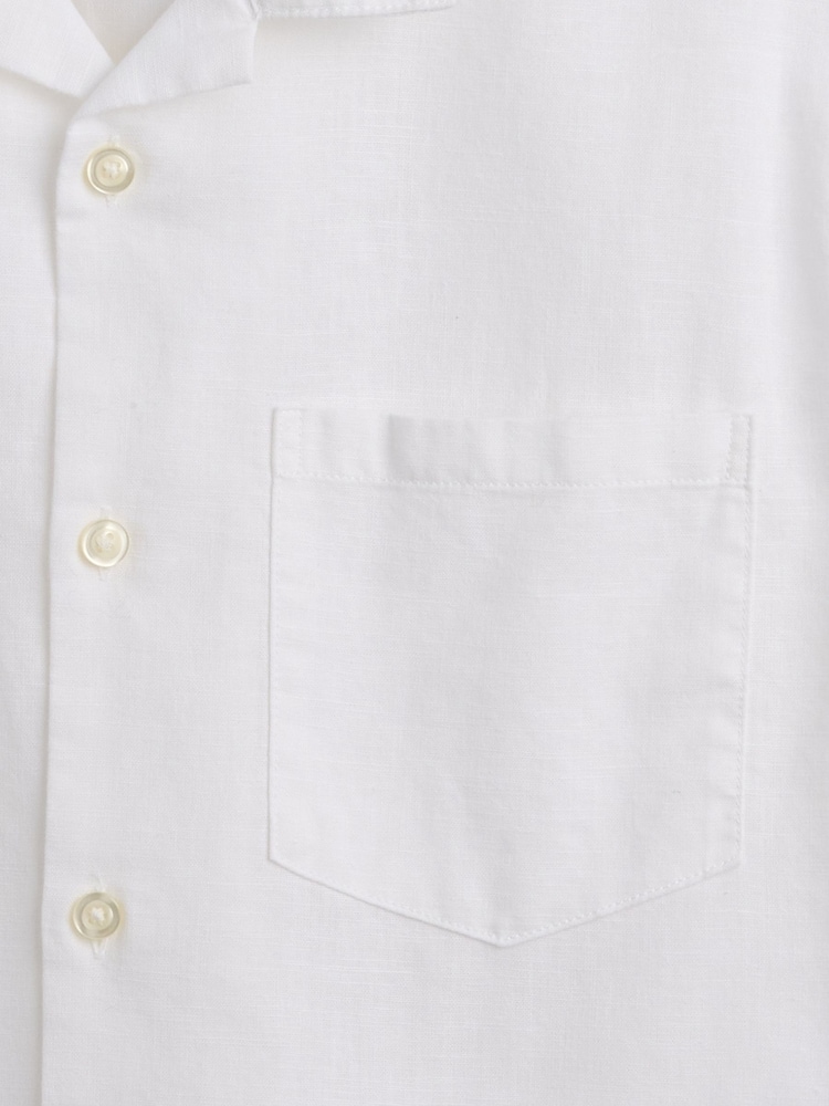 Gap White Linen-Cotton Relaxed Holiday Shirt (4-13yrs) - Image 4 of 4