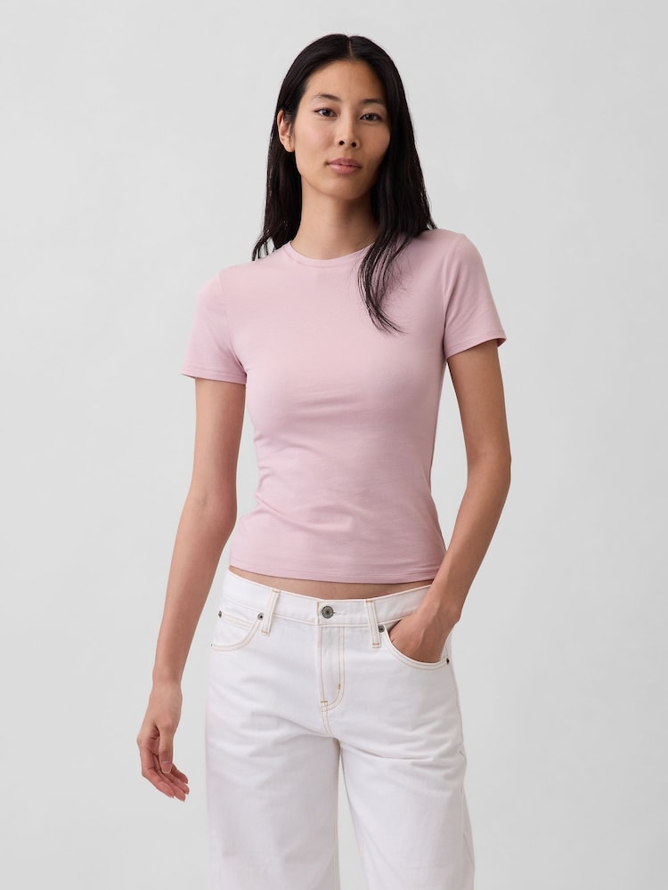 Gap Pink Close Knit Jersey T-Shirt - Image 1 of 4