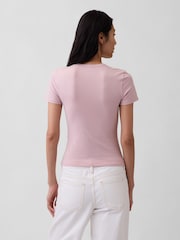 Gap Pink Close Knit Jersey T-Shirt - Image 2 of 4