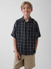 Gap Black check Gauze Shirt (4-13yrs) - Image 1 of 4