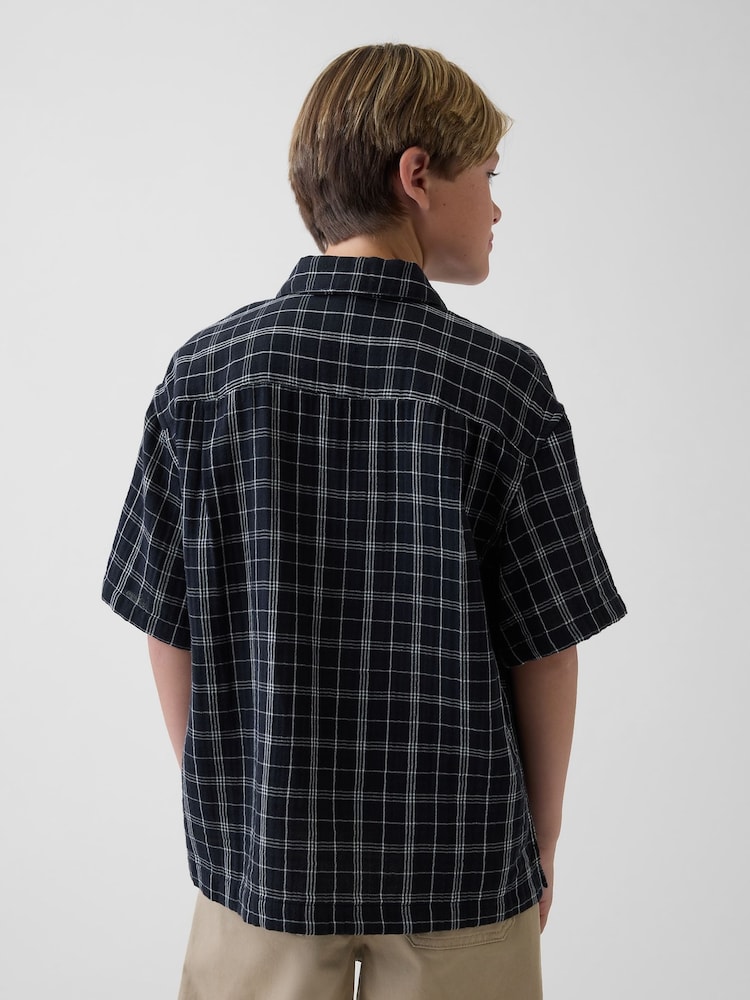Gap Black check Gauze Shirt (4-13yrs) - Image 2 of 4