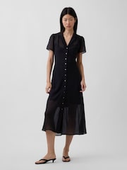 Schwarz - Gap Transparentes Midi-Hemdkleid - Bild 1 von 4