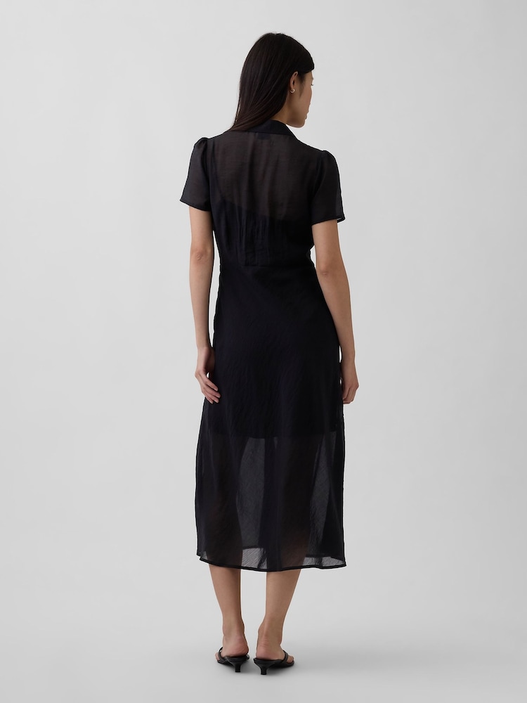 Schwarz - Gap Transparentes Midi-Hemdkleid - Bild 2 von 4