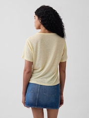 Gap Yellow Linen-Blend Relaxed T-Shirt - Image 2 of 4