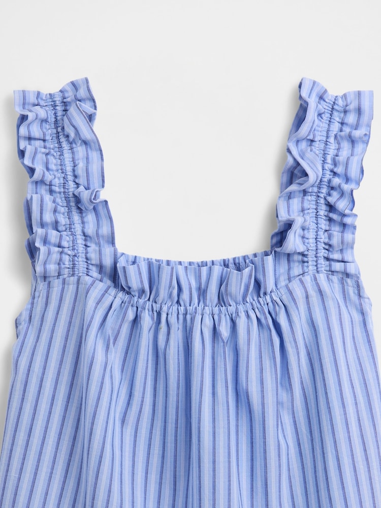 Blau gestreift - Gap Ruffle Poplin Pyjama Top - Bild 5 von 5