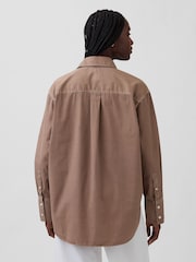 Gap Brown Cotton Poplin Big Shirt - Image 2 of 4