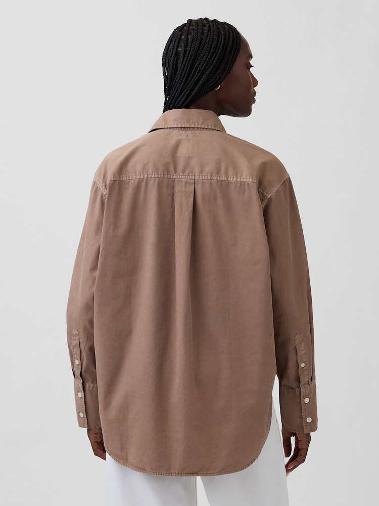 Gap Brown Cotton Poplin Big Shirt - Image 2 of 4