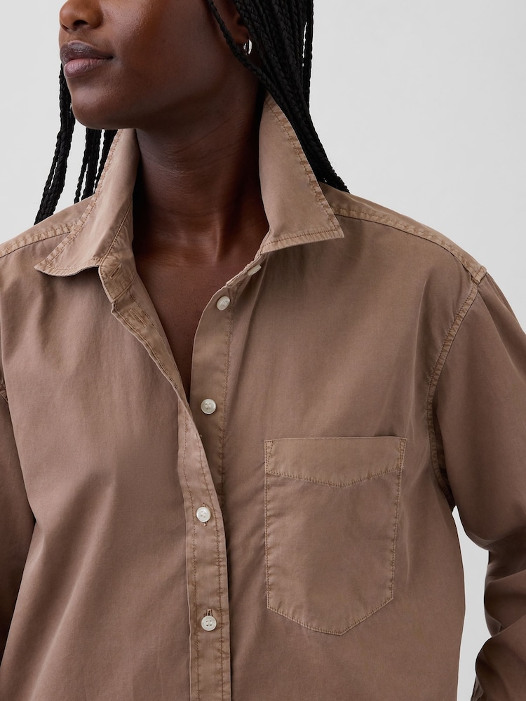 Gap Brown Cotton Poplin Big Shirt - Image 4 of 4