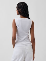 Gap White Pointelle Shell Vest - Image 2 of 4