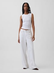 Gap White Pointelle Shell Vest - Image 3 of 4