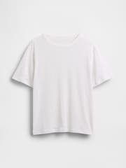 Gap White Linen-Blend Relaxed T-Shirt - Image 3 of 4